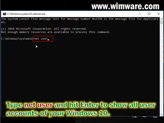 display all user accounts of windows 10