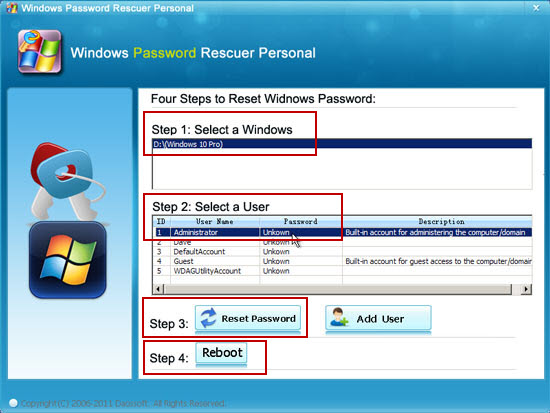 bypass Windows 10 administrator password