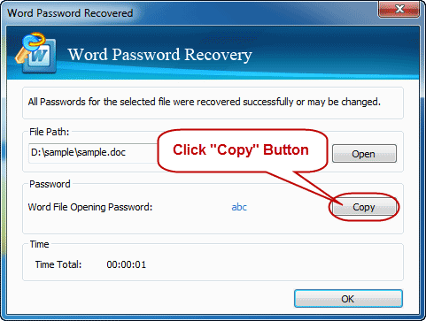 Successfully cracked Word file Password