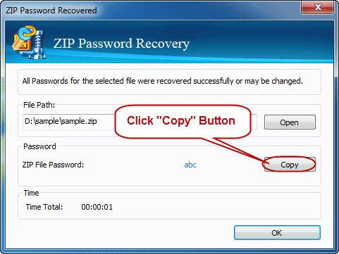 open password protected zip file