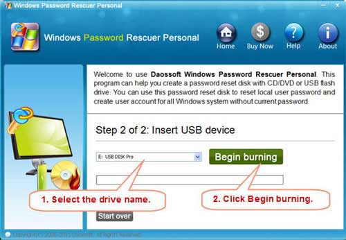 create windows 10 password recovery disk with USB