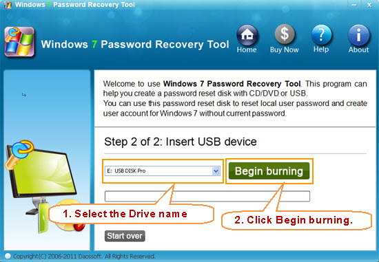 create Windows 7 password recovery disk