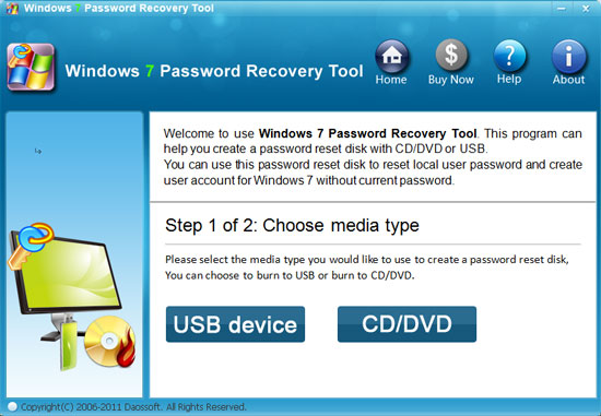 Windows 7 password recovery burn