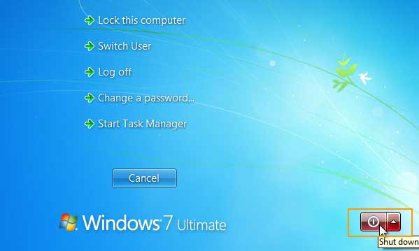 restart windows 7 and log on with new password