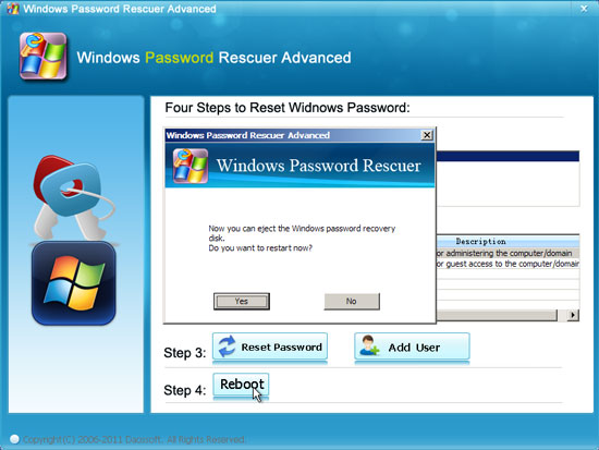 Recover domain password - reset user password