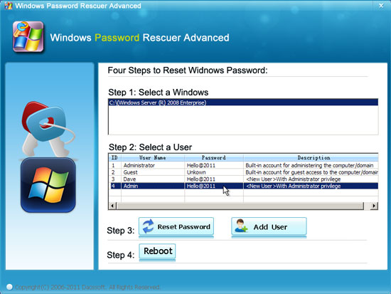 add new admin account to Windows server 2008
