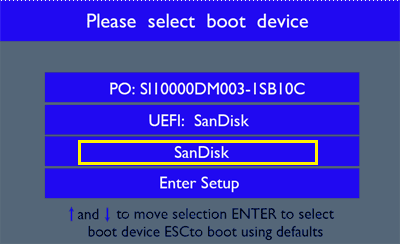 boot the server computer from USB